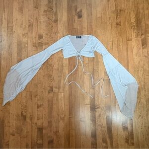 Dollskill/Darker Wave Mesh Gray Festival Top